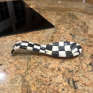 MacKenzie-Childs Black and White Check Spoon Rest